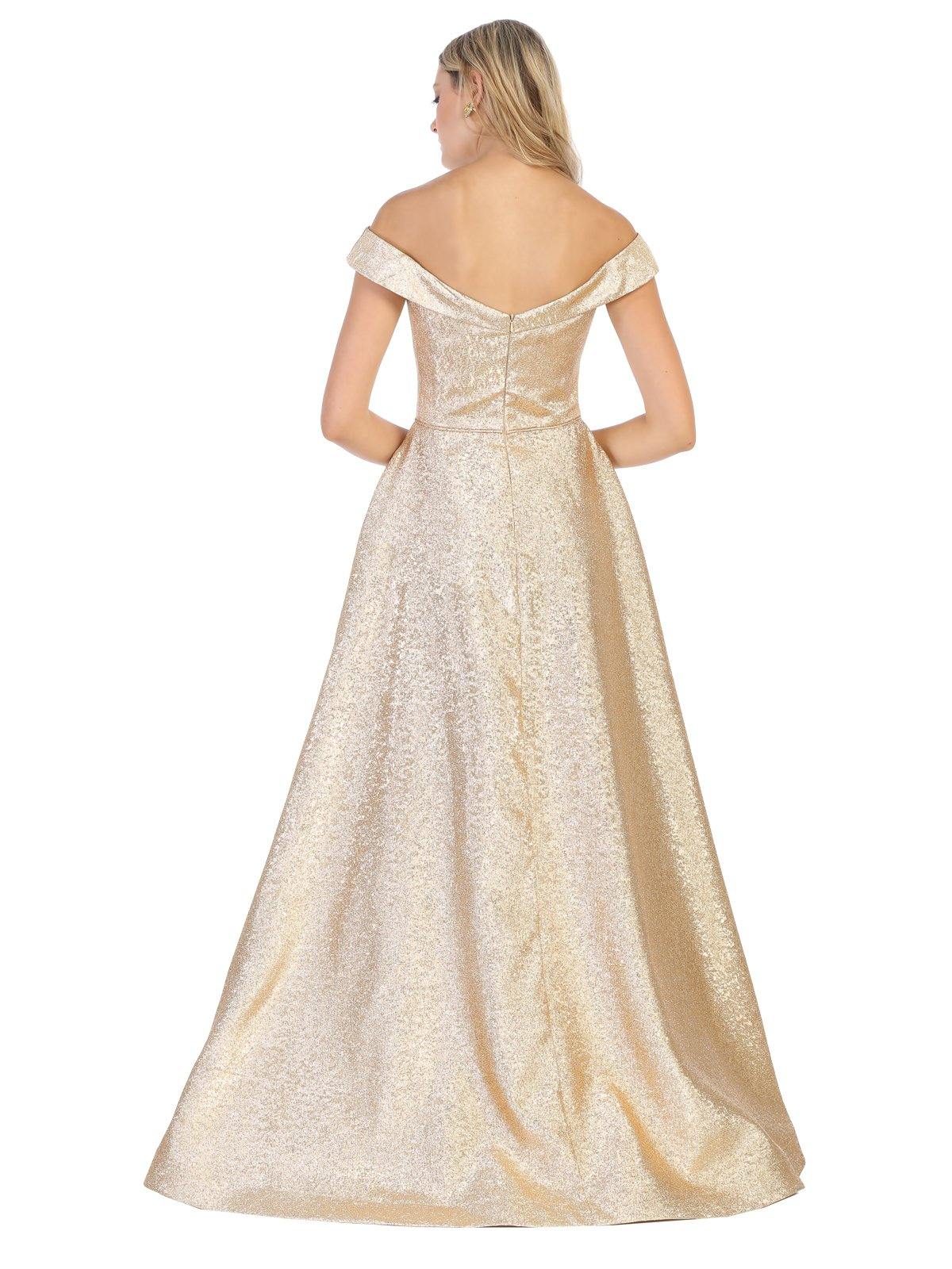 Prom Long Dress Formal Off Shoulder Ball Gown with Pockets - The Dress Outlet May Queen