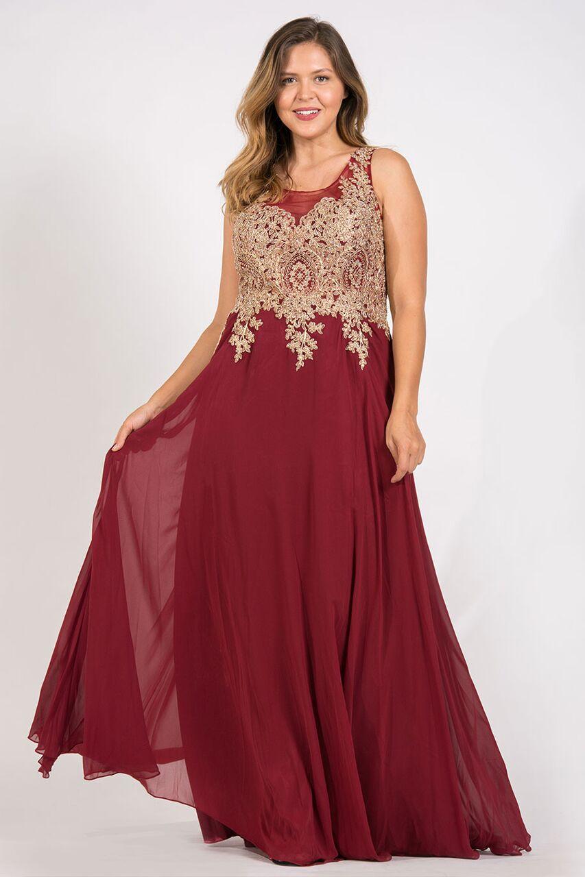 Prom Long Dress Formal Plus Size Evening Gown - The Dress Outlet May Queen