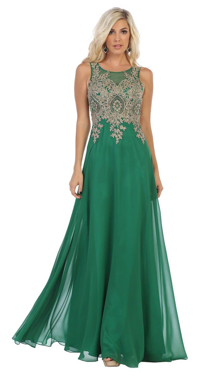 Prom Long Dress Formal Plus Size Evening Gown - The Dress Outlet May Queen