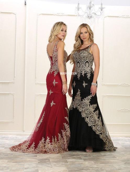 Prom Long Dress Formal Plus Size Evening Gown - The Dress Outlet May Queen