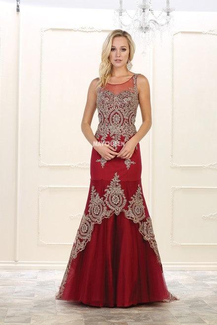 Prom Long Dress Formal Plus Size Evening Gown - The Dress Outlet May Queen
