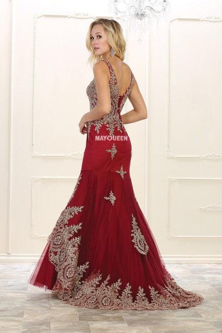 Prom Long Dress Formal Plus Size Evening Gown - The Dress Outlet May Queen