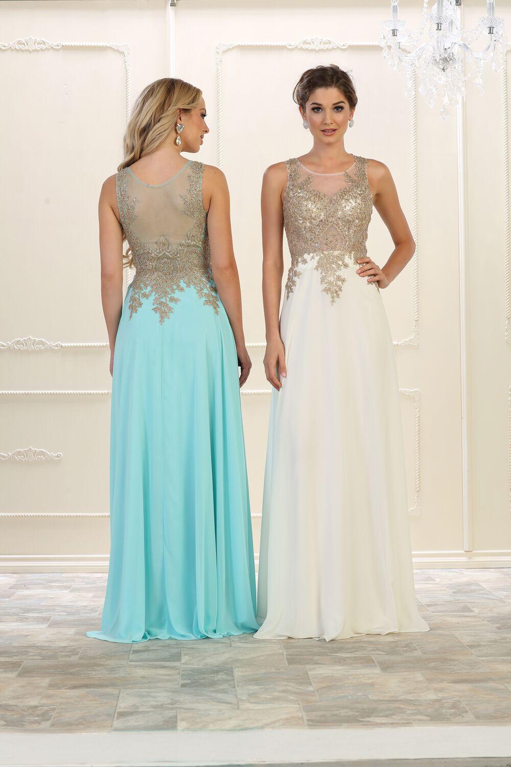 Prom Long Dress Formal Plus Size Evening Gown - The Dress Outlet May Queen