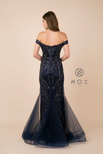 Prom Long Dress Off Shoulder Evening Gown - The Dress Outlet Nox Anabel
