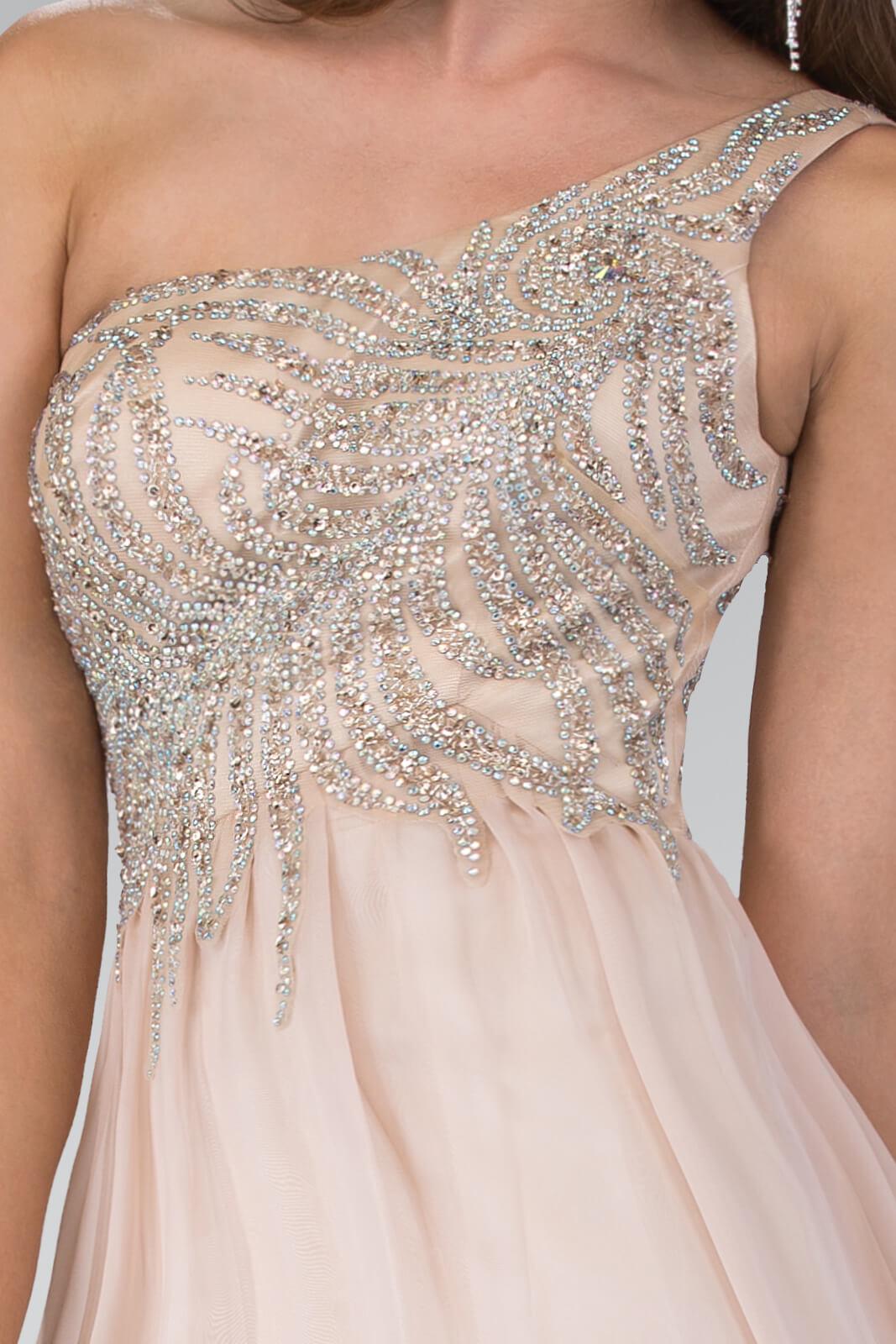 Prom Long Dress One Shoulder Chiffon Gown