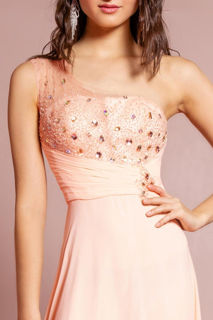 Prom Long Dress One Shoulder Evening Gown - The Dress Outlet Elizabeth K