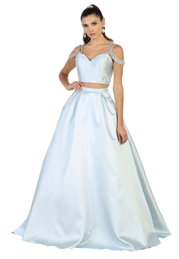 Prom Long Dress Two Piece Set Ballgown Formal
