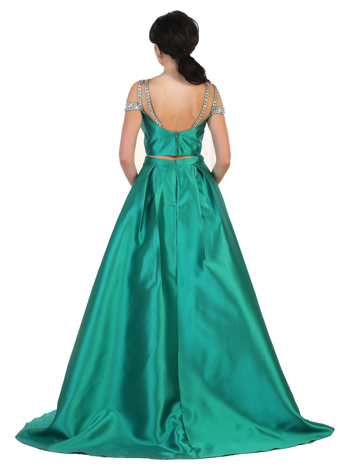 Prom Long Dress Two Piece Set Ballgown Formal - The Dress Outlet May Queen