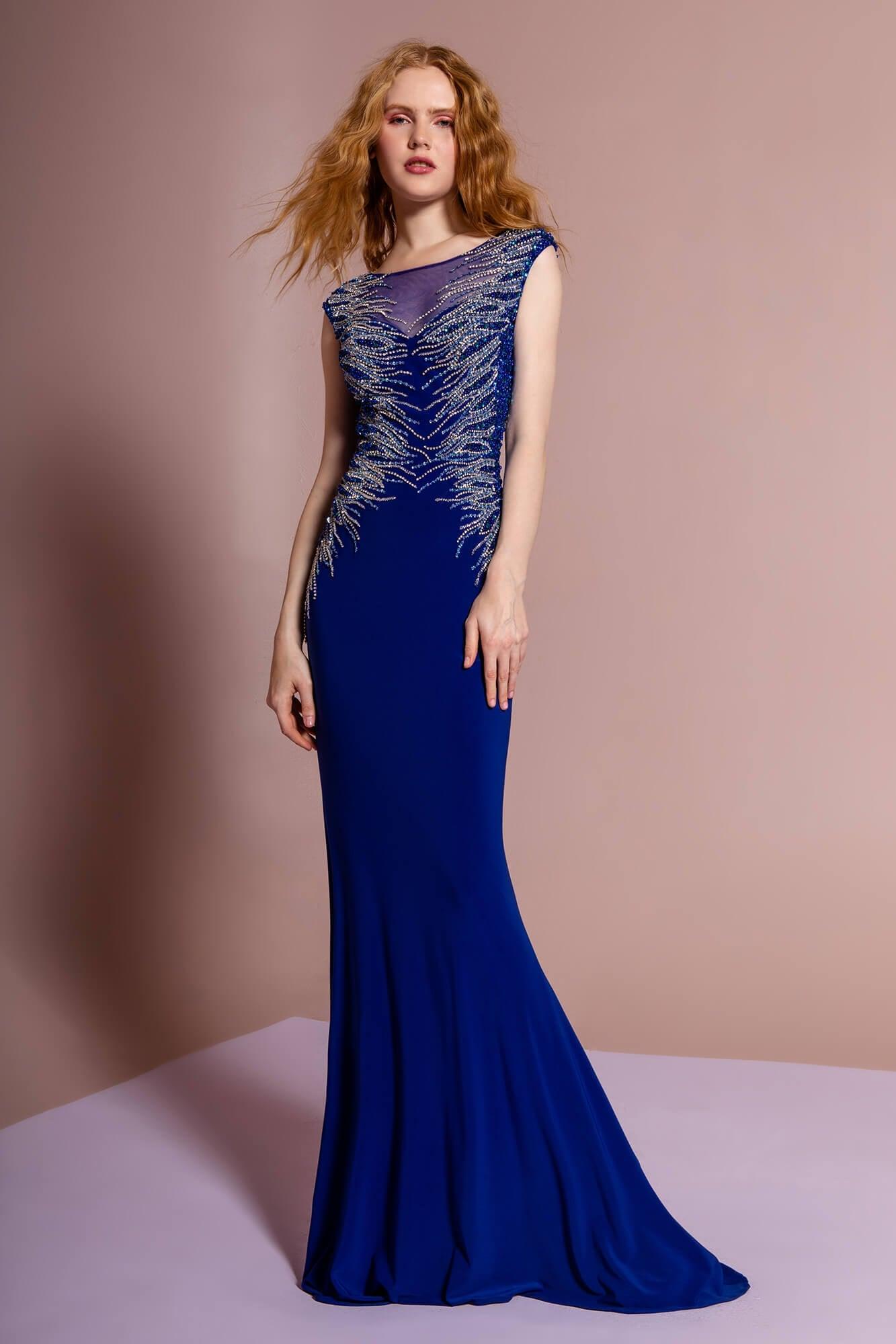 Prom Long Fitted Dress Evening Formal Gown - The Dress Outlet Elizabeth K