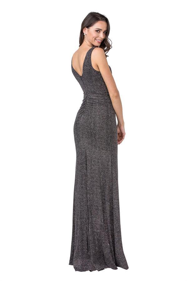 Prom Long Fitted Formal Sleeveless Metallic Dress
