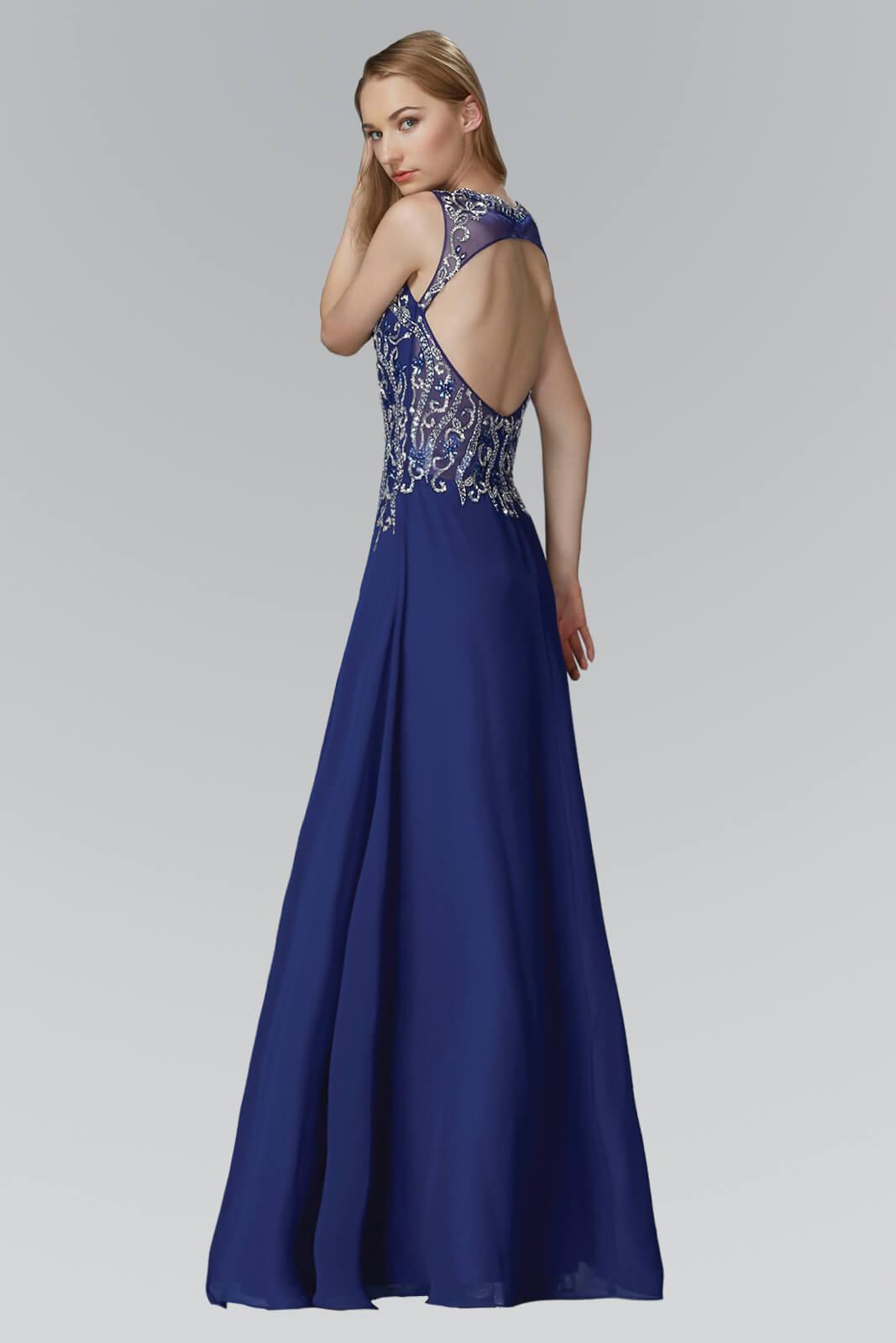 Coral Prom Long Formal Beaded Chiffon Evening Dress | DressOutlet for ...