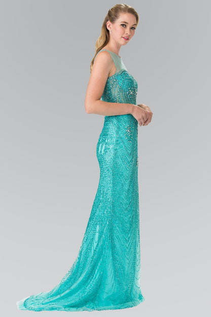 Prom Long Formal Beaded Sleeveless Evening Gown - The Dress Outlet Elizabeth K