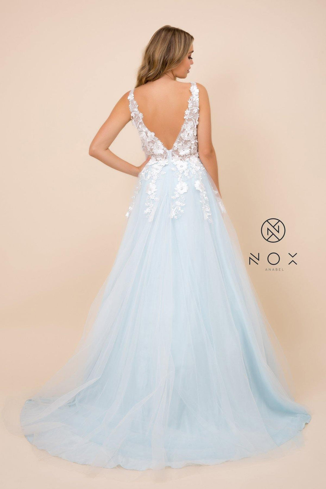 Light Blue Long Prom Dress Formal Evening Gowns main image 1
