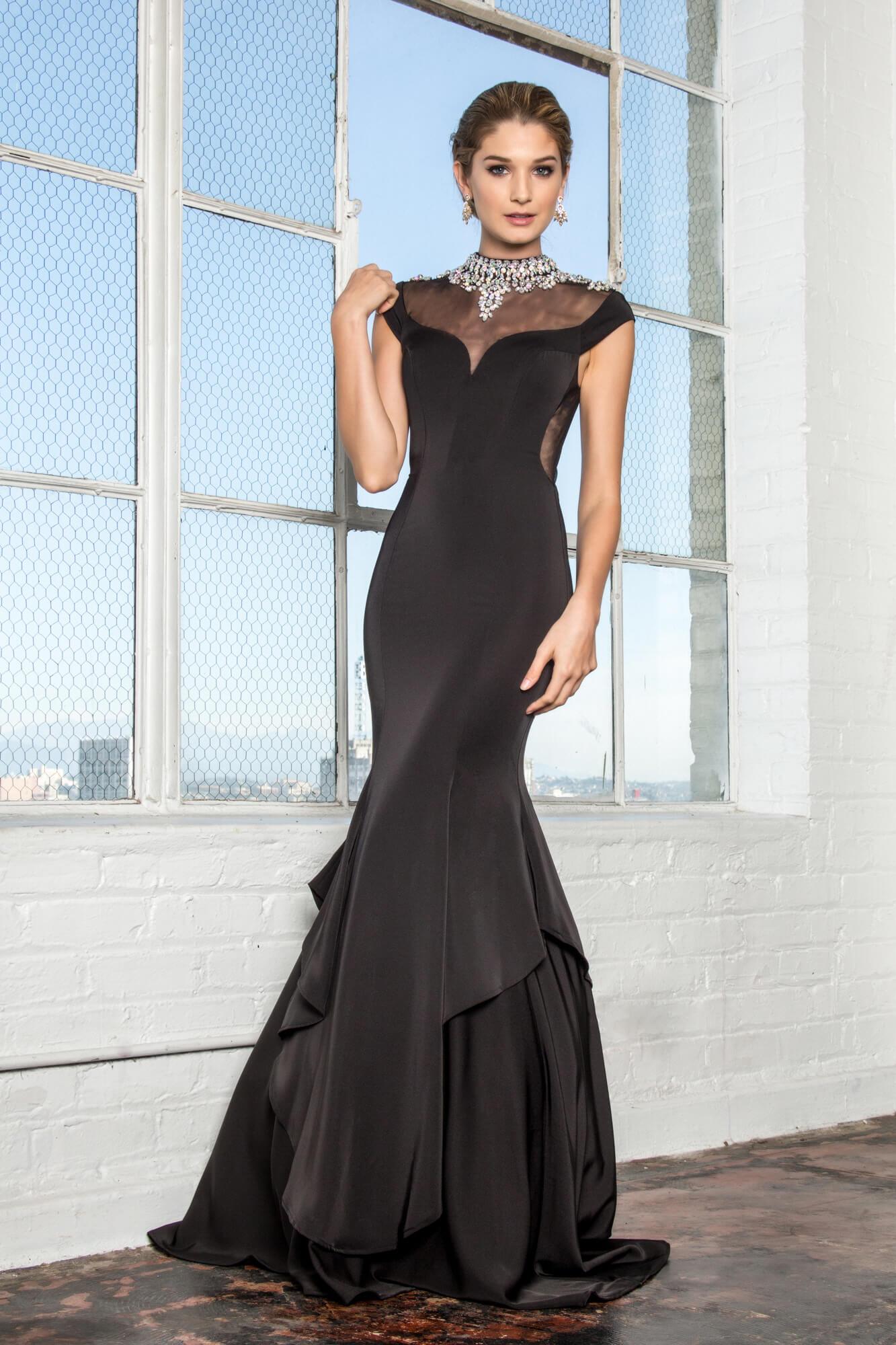 cap sleeve mermaid prom dress Mermaid Cap Sleeve V Neck Satin Wedding Dress With Lace Appliques US0 / As Picture