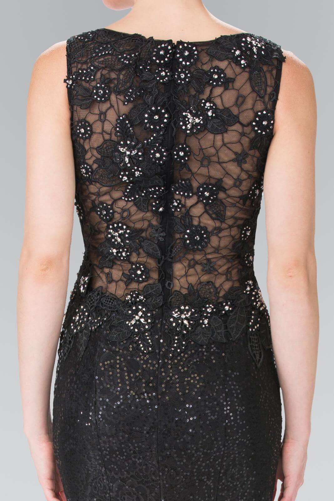 Prom Long Formal Dress Sequined Black Evening Gown - The Dress Outlet Elizabeth K