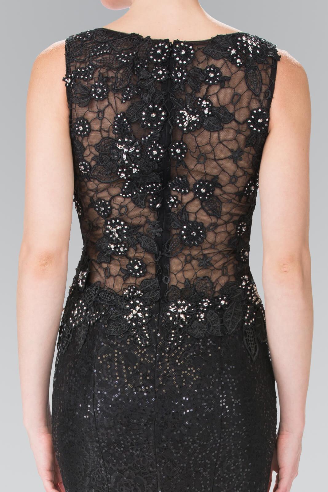 Prom Long Formal Dress Sequined Black Evening Gown