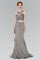 Prom Long Formal Dress Two Piece Halter Evening Gown - The Dress Outlet