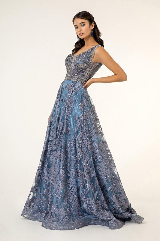 Prom Long Formal Embroidered Evening Dress - The Dress Outlet
