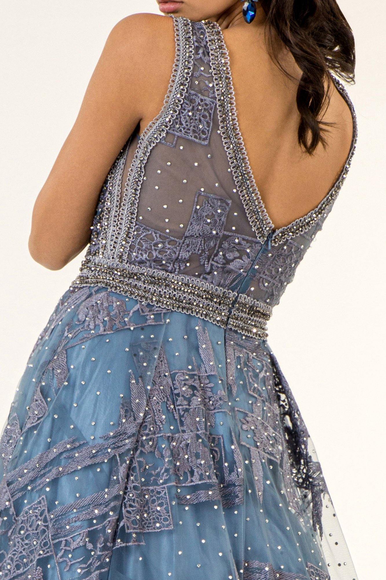 Prom Long Formal Embroidered Evening Dress - The Dress Outlet