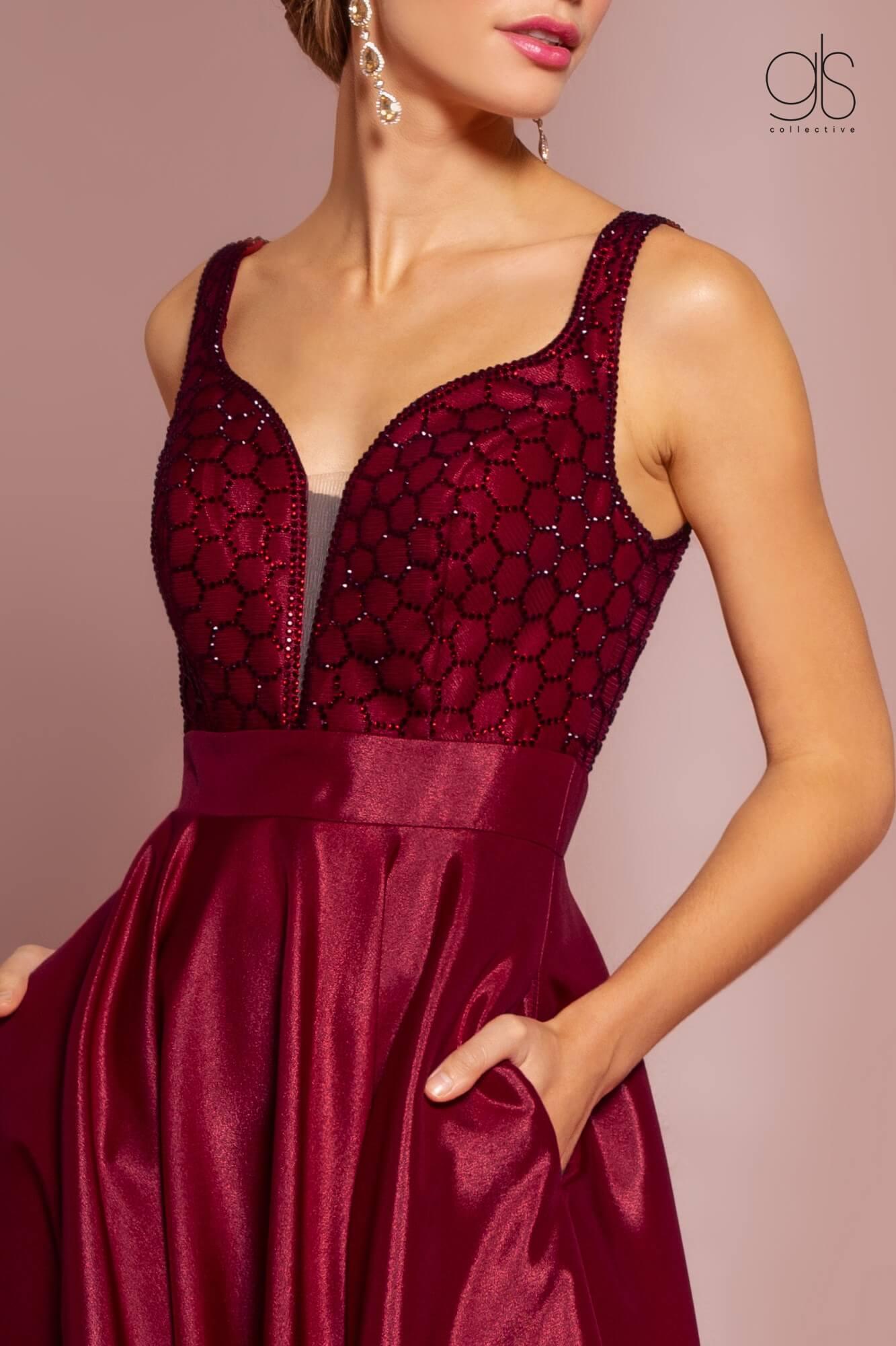 Prom Long Formal Evening Dress with Pockets