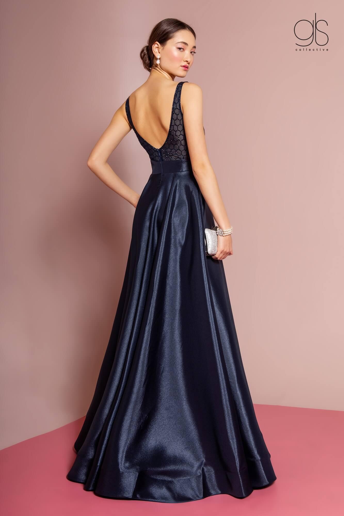 Prom Long Formal Evening Dress with Pockets