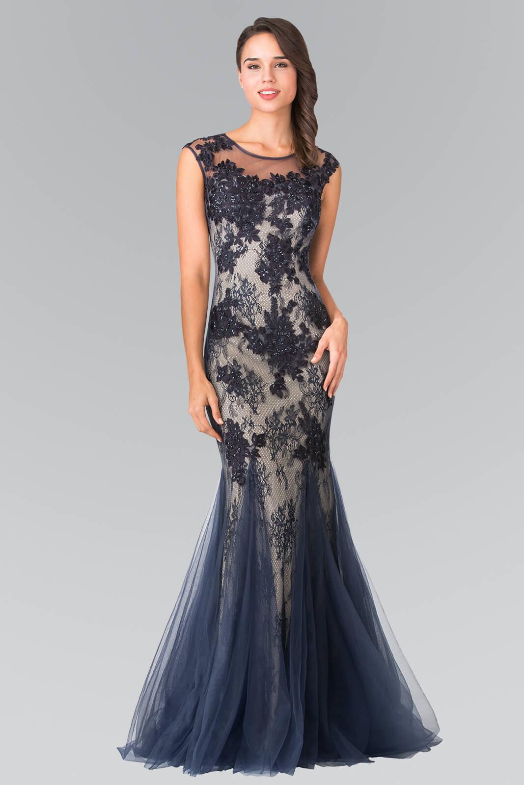 GLS Green Long Formal Evening Trumpet Dress - Sheer Lace & Beaded Embroidery - Size M GLS Green Long Formal Evening Trumpet Dress - Sheer Lace & Beaded Embroidery - Size M