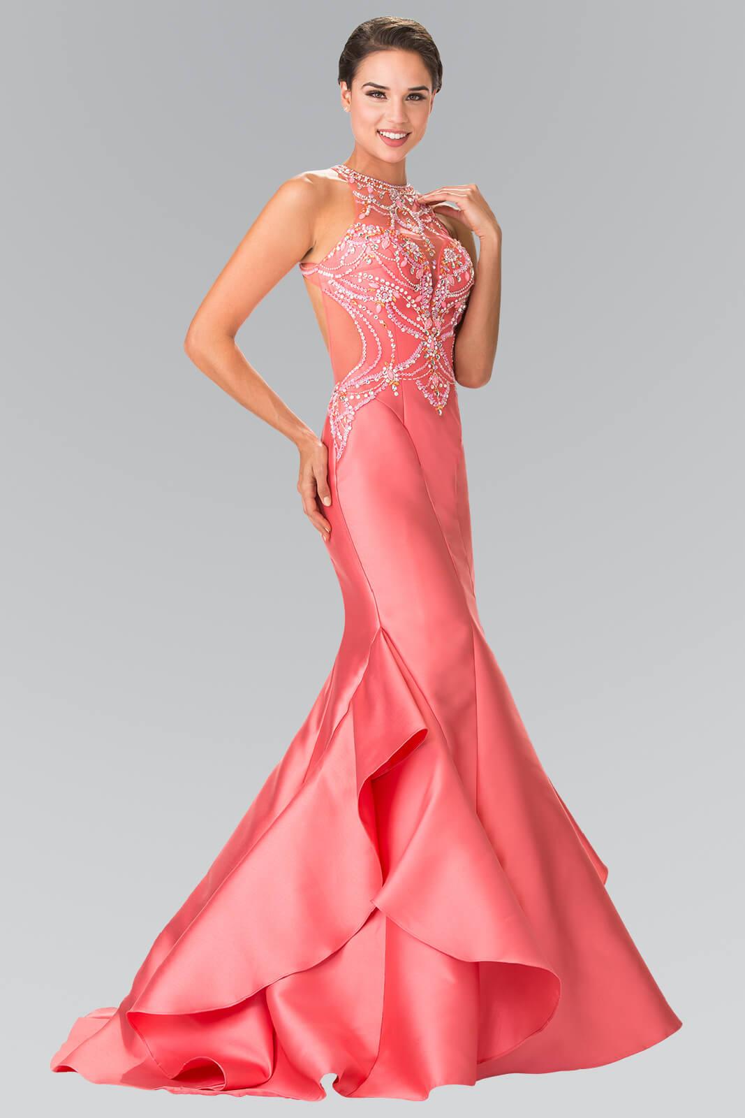 Prom Long Formal Halter Dress Mermaid Gown - The Dress Outlet Elizabeth K