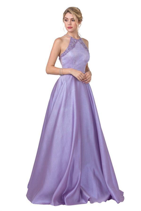 Prom Long Formal Halter Evening Dress - The Dress Outlet