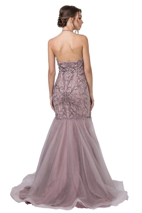 Prom Long Formal Halter Mermaid Evening Gown - The Dress Outlet