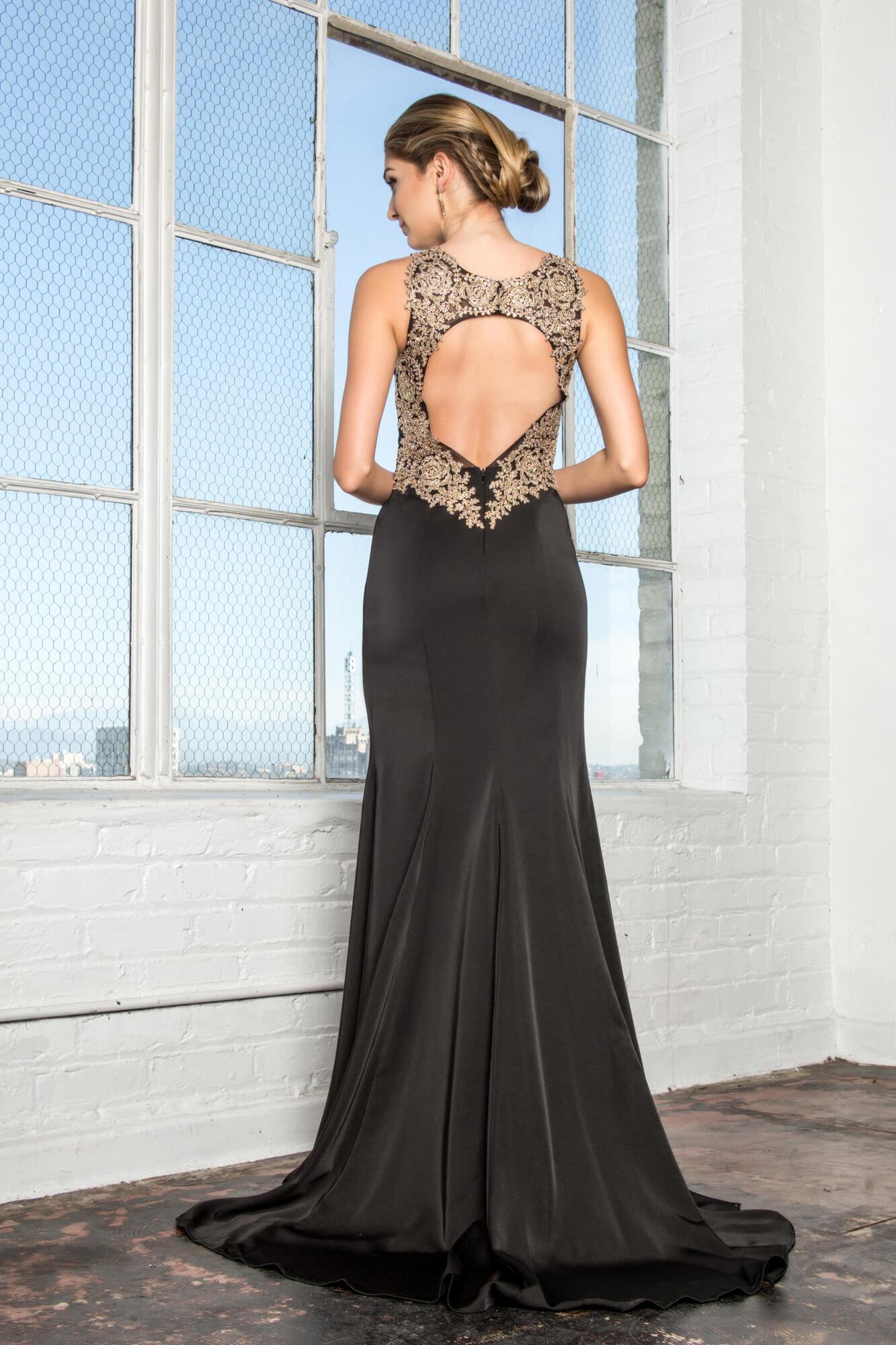 Prom Long Formal Low Back Plus Size Evening Gown - The Dress Outlet Elizabeth K