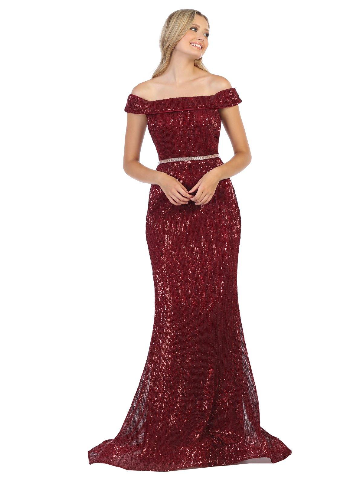 Prom Long Formal Off Shoulder Evening Dress - The Dress Outlet May Queen
