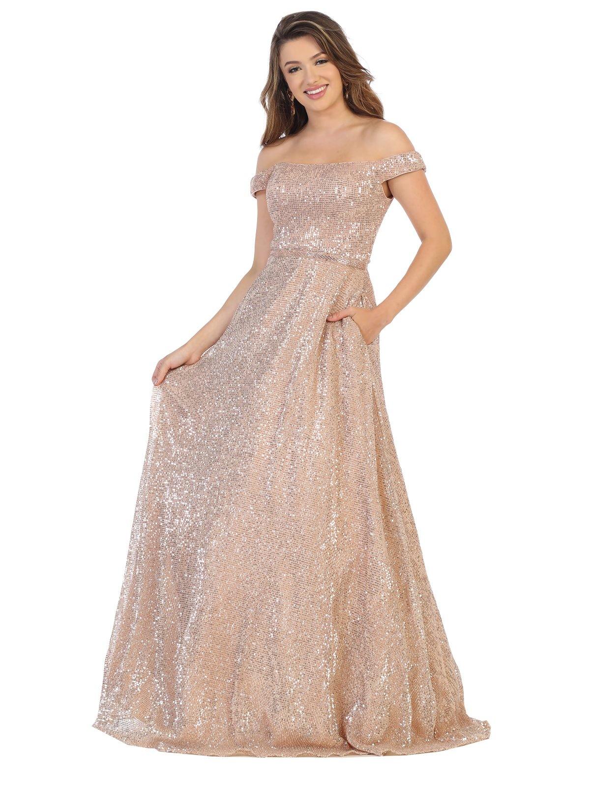Prom Long Formal Off Shoulder Evening Party Dress - The Dress Outlet May Queen
