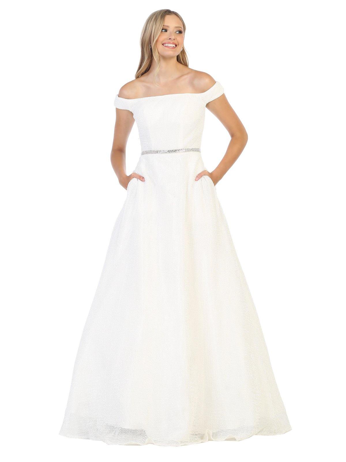 Prom Long Formal Off Shoulder Evening Party Dress - The Dress Outlet May Queen
