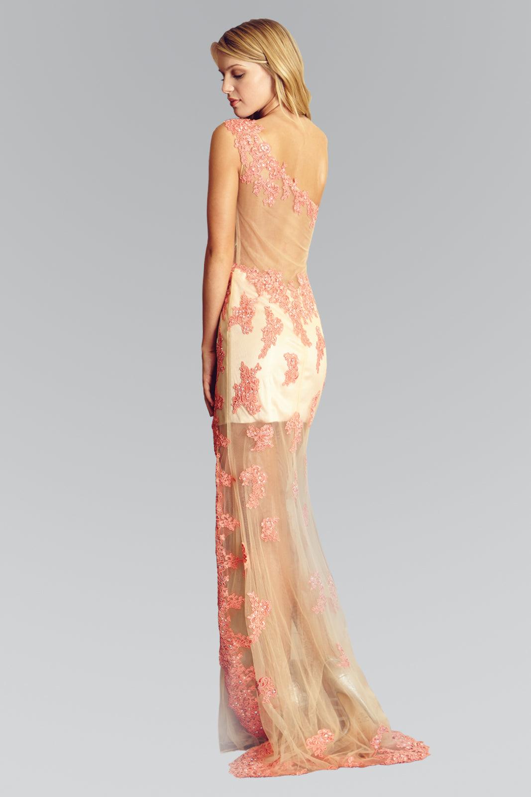 Prom Long Formal One Shoulder Evening Dress - The Dress Outlet Elizabeth K