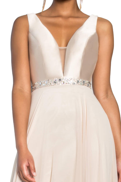 Prom Long Formal Sleeveless V-Neck Evening Gown - The Dress Outlet Elizabeth K