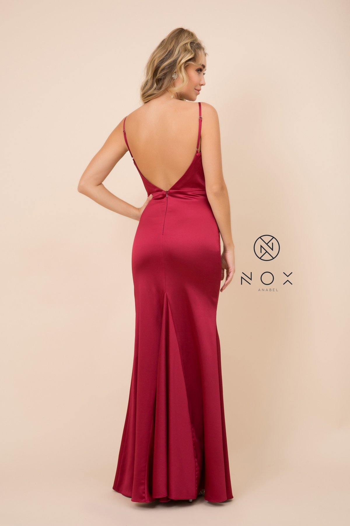 Prom Long Formal Spaghetti Strap Evening Gown - The Dress Outlet Nox Anabel