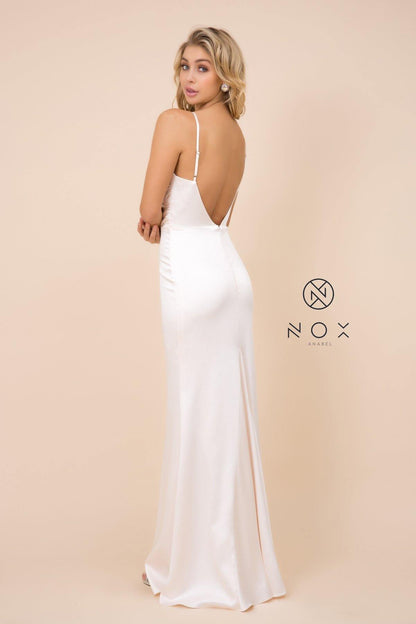 Prom Long Formal Spaghetti Strap Evening Gown - The Dress Outlet Nox Anabel