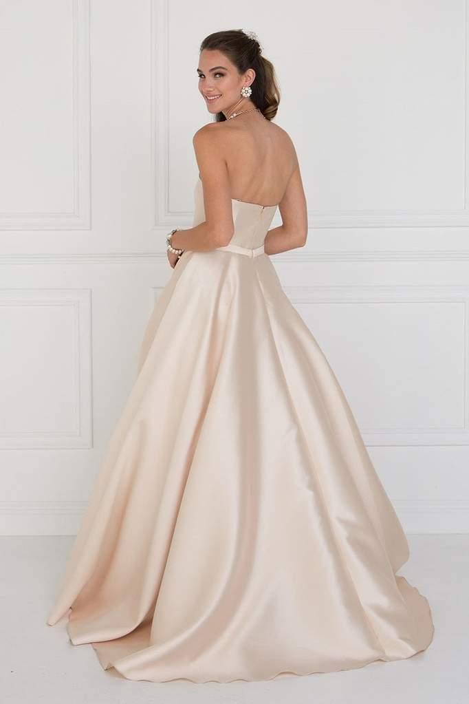 Prom Long Formal Strapless Evening Gown