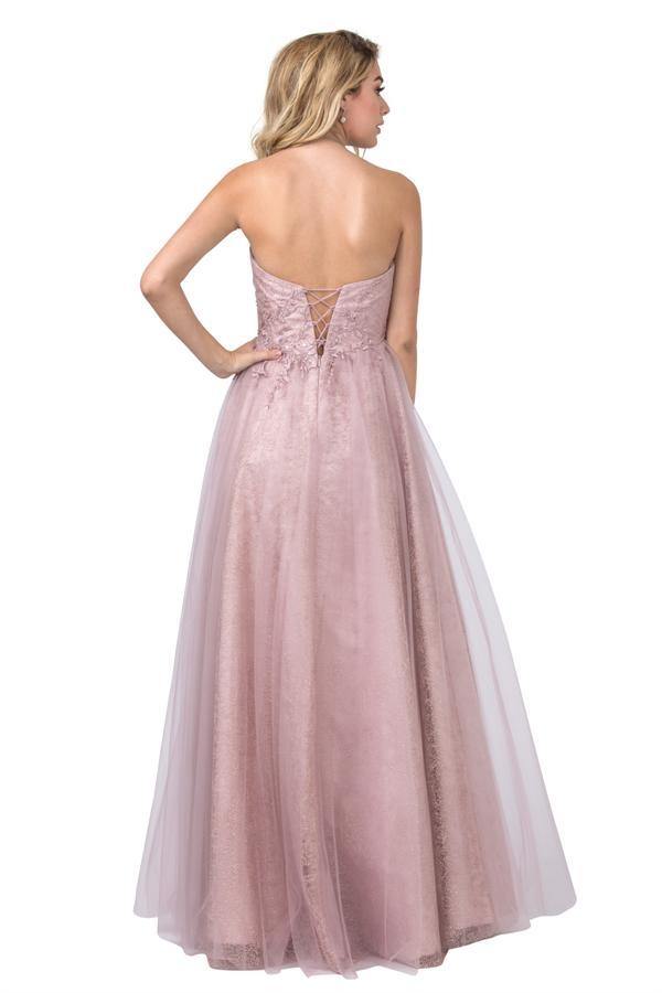 Prom Long Formal Strapless Glitter Evening Gown