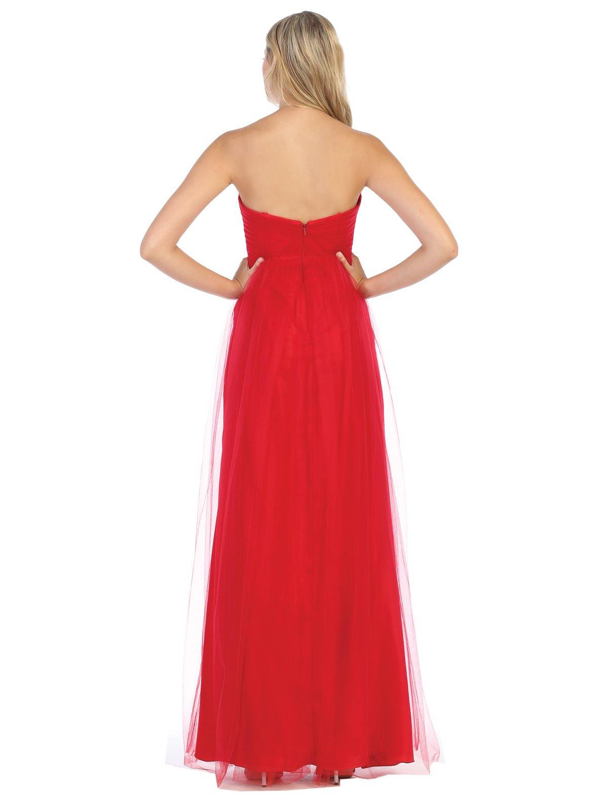 Prom Long Formal Strapless Sweetheart Evening Dress - The Dress Outlet May Queen
