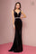 Prom Long Fitted Velvet Evening Dress - The Dress Outlet Elizabeth K