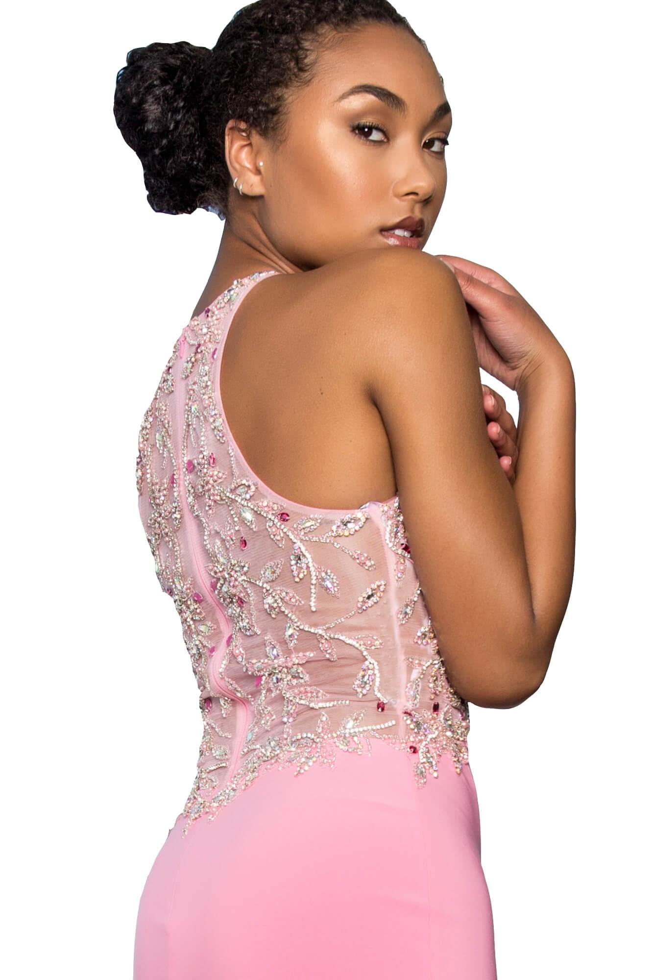 Prom Long Halter Evening Formal Gown with Side Slit