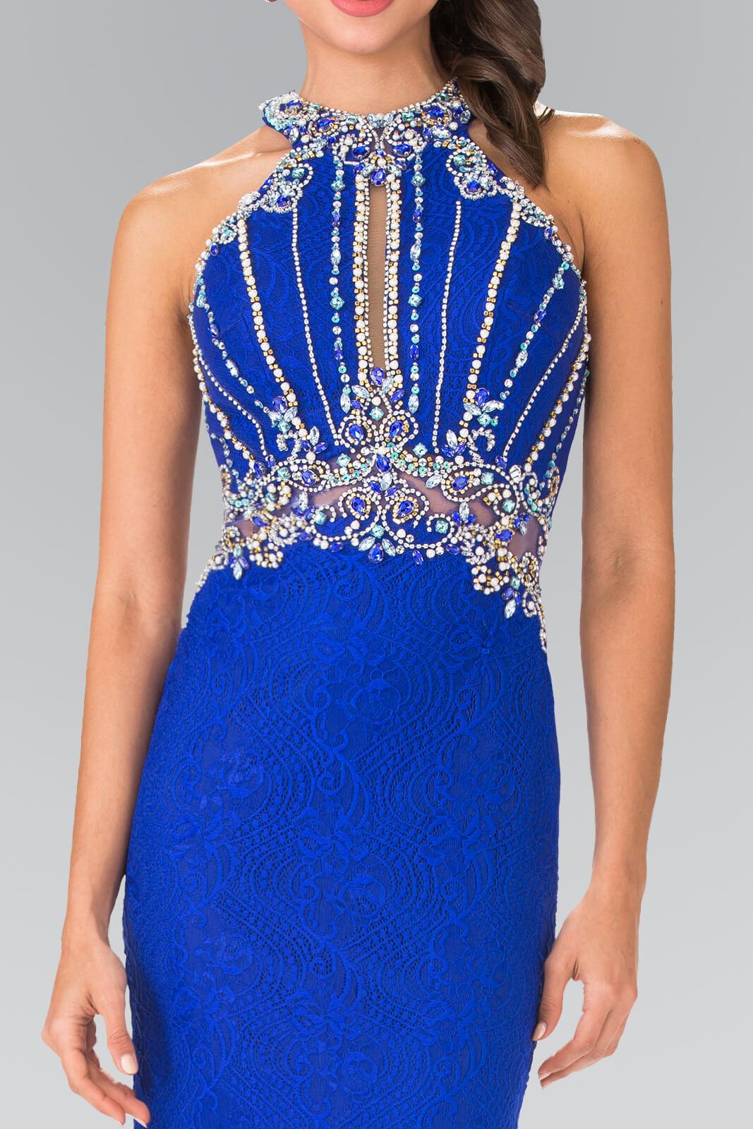 Prom Long Halter Formal Lace Dress