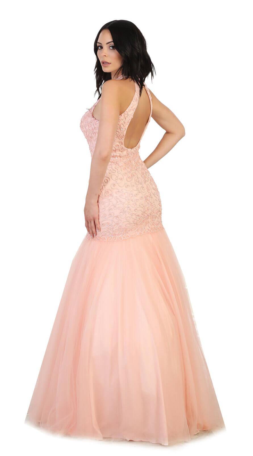 Prom Long Halter Homecoming Mermaid Dress - The Dress Outlet May Queen