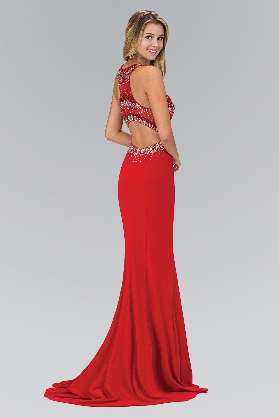 Prom Long Halter Mermaid Fit formal Gown - The Dress Outlet Elizabeth K