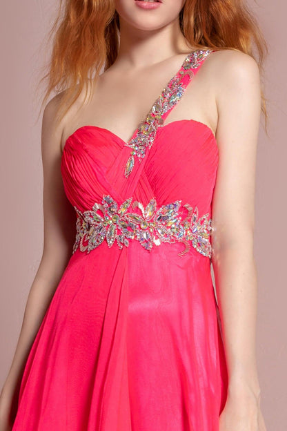 Prom Long One Shoulder Chiffon Formal Dress - The Dress Outlet Elizabeth K