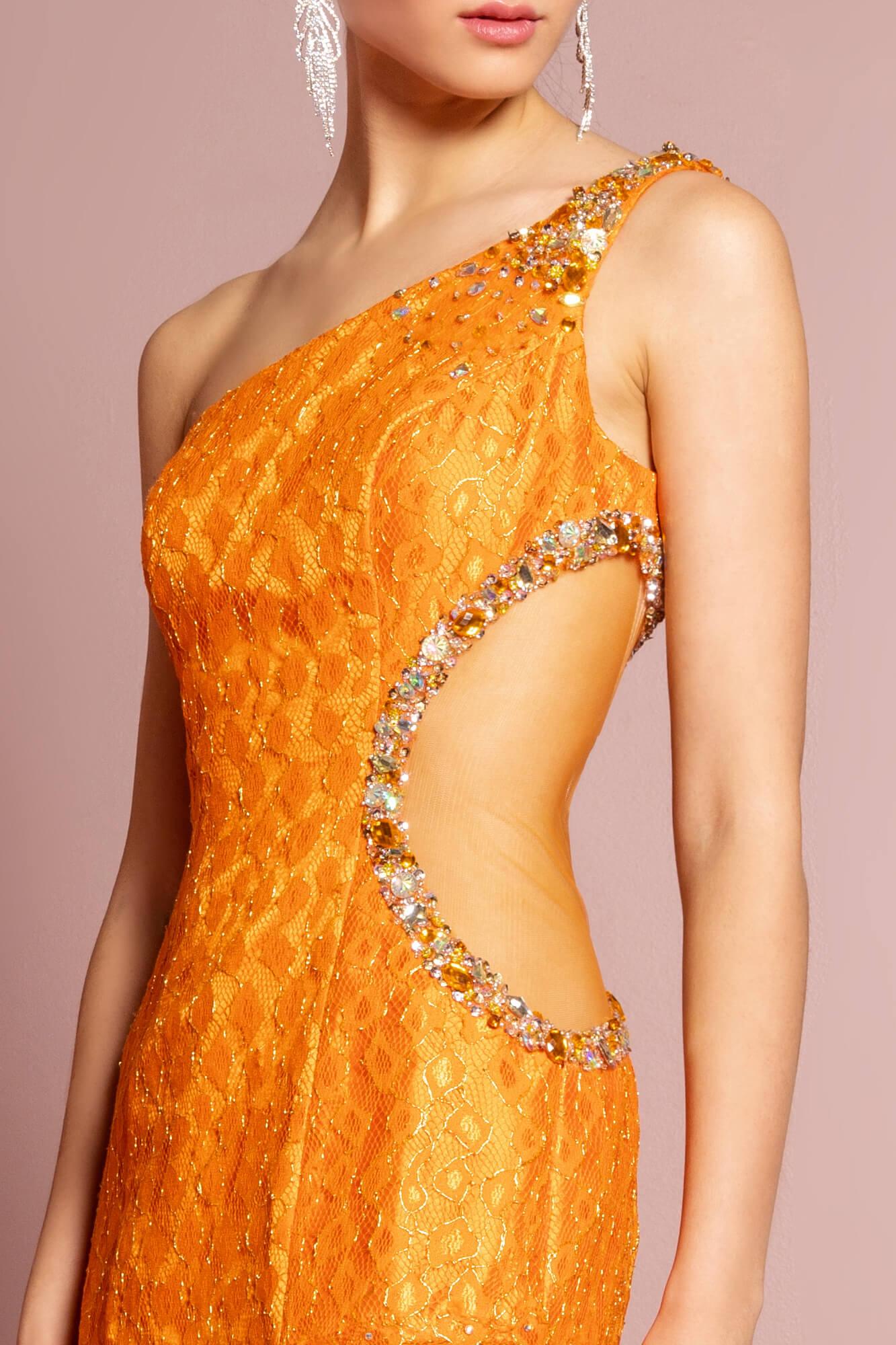 Prom Long One Shoulder Side Out Formal Dress