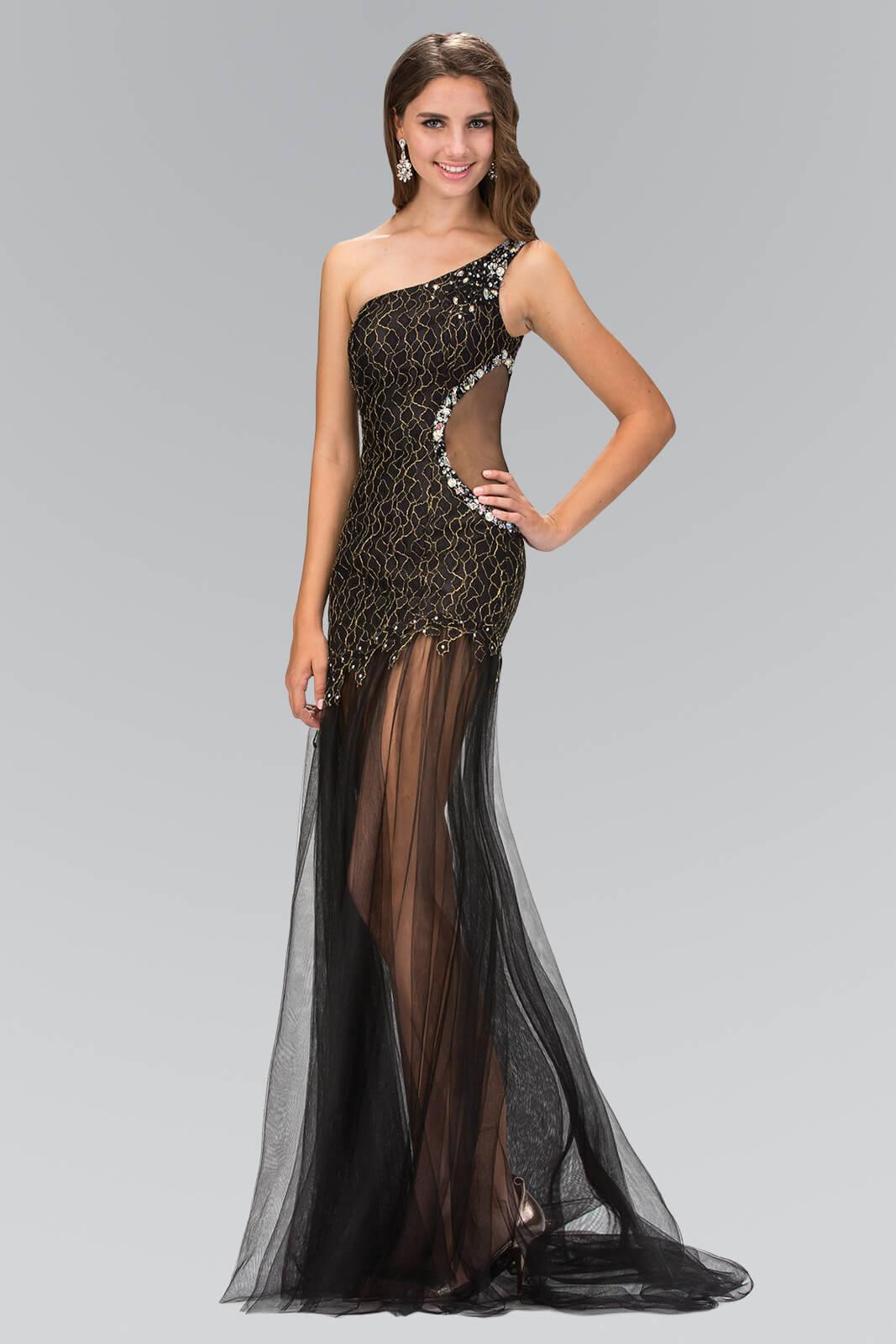 Prom Long One Shoulder Side Out Formal Dress - The Dress Outlet Elizabeth K