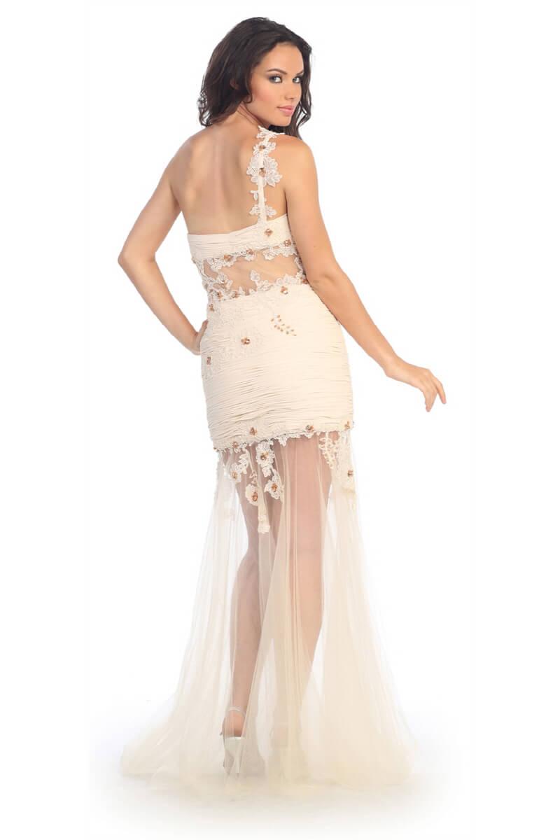 Prom Long One Shoulder Strap Formal Dress - The Dress Outlet Elizabeth K