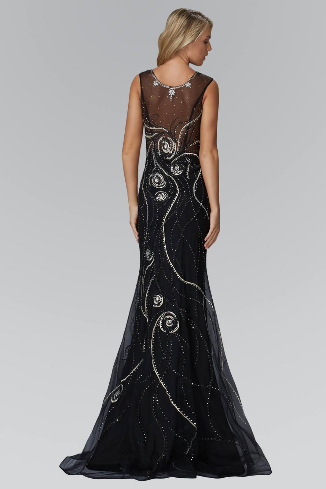 Prom Long Sequins Dress Mermaid Evening Gown Black